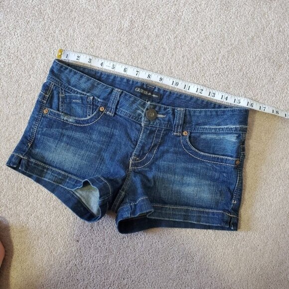 Guess Y2K Denim Low Rise Brat Girl Summer Shorts 16" Waist - Picture 3 of 6